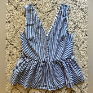 J.Crew Peplum Striped V-neck Top